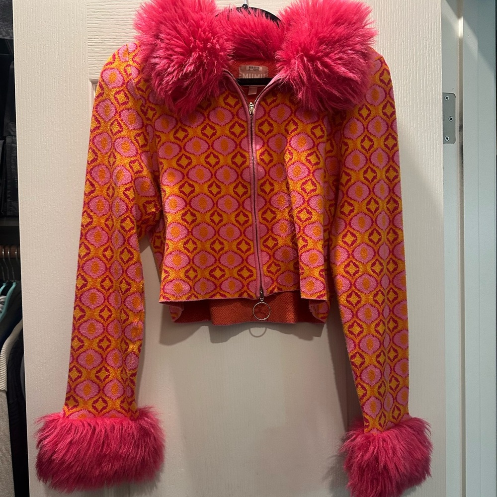 Show Me Your MuMu Pink and Orange Zip-Up Jacket